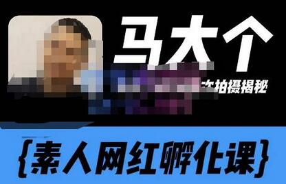 马大个素人网红孵化课【更新60节】，长期稳定变现，倒推账号定位，自我创号与选人孵化萌宝之家-游戏资源站丨手游源码丨页游源码丨端游源码丨架设视频教程丨网赚项目丨萌宝之家