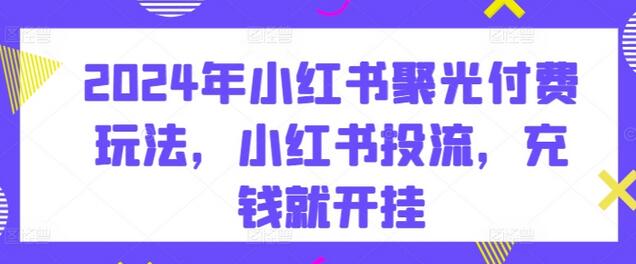2024年小红书聚光付费玩法，小红书投流，充钱就开挂萌宝之家-游戏资源站丨手游源码丨页游源码丨端游源码丨架设视频教程丨网赚项目丨萌宝之家