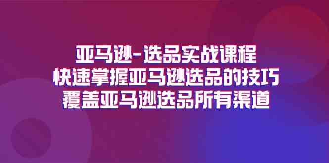 亚马逊选品实战课程，快速掌握亚马逊选品的技巧，覆盖亚马逊选品所有渠道萌宝之家-游戏资源站丨手游源码丨页游源码丨端游源码丨架设视频教程丨网赚项目丨萌宝之家
