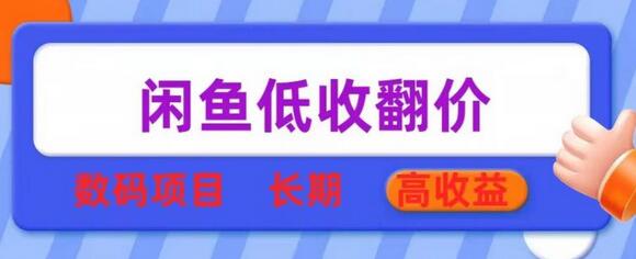 闲鱼低收翻价数码暴利项目，长期高收益萌宝之家-游戏资源站丨手游源码丨页游源码丨端游源码丨架设视频教程丨网赚项目丨萌宝之家