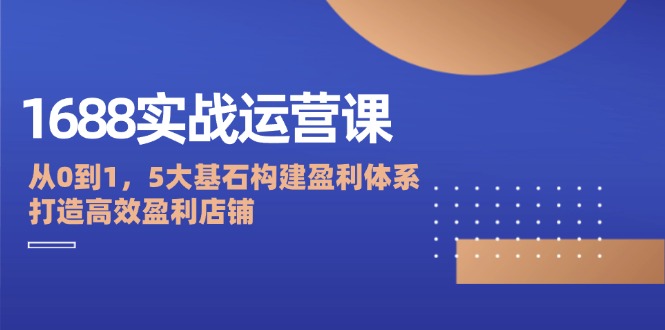 （12482期）1688实战运营课：从0到1，5大基石构建盈利体系，打造高效盈利店铺萌宝之家-游戏资源站丨手游源码丨页游源码丨端游源码丨架设视频教程丨网赚项目丨萌宝之家