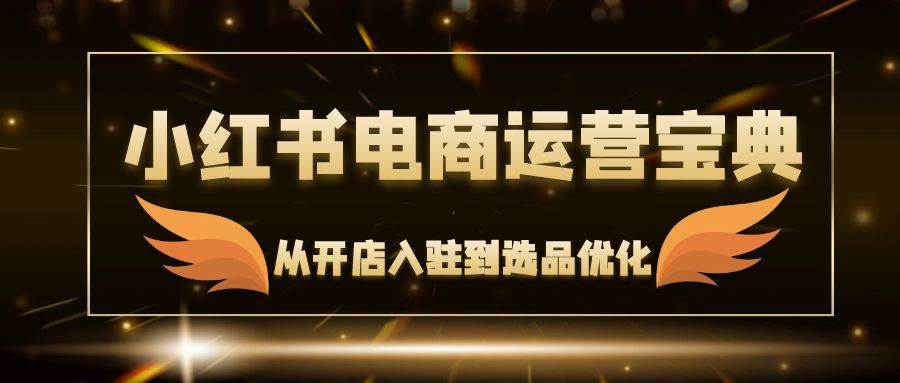 （12497期）小红书电商运营宝典：从开店入驻到选品优化，一站式解决你的电商难题萌宝之家-游戏资源站丨手游源码丨页游源码丨端游源码丨架设视频教程丨网赚项目丨萌宝之家