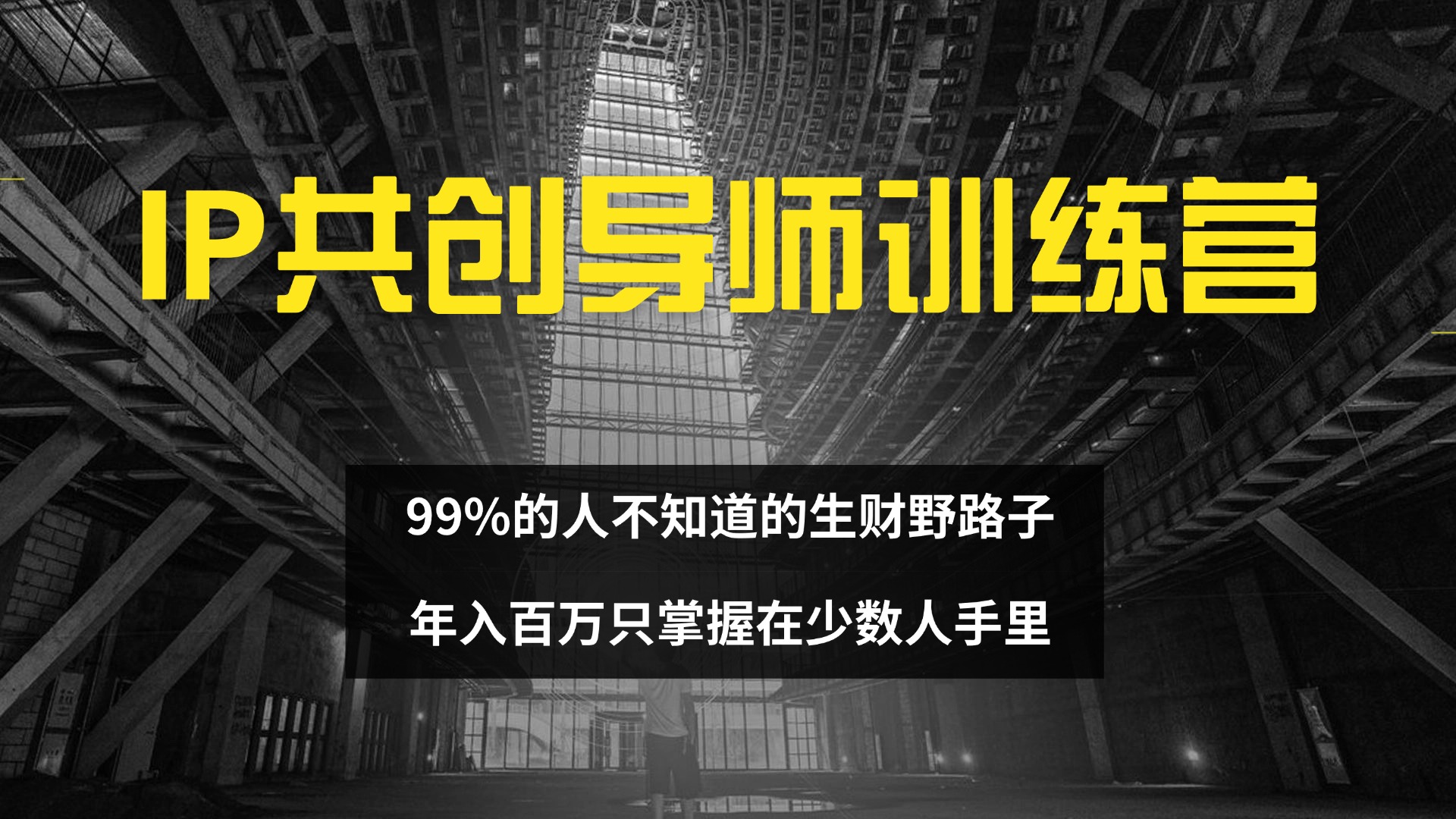 （12504期）IP共创导师训练营 99%的人不知道的生财野路子 只掌握在少数人手里萌宝之家-游戏资源站丨手游源码丨页游源码丨端游源码丨架设视频教程丨网赚项目丨萌宝之家