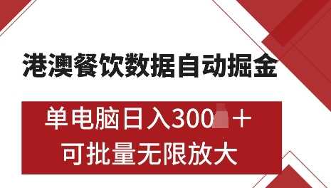 港澳数据全自动掘金，单电脑日入5张，可矩阵批量无限操作【揭秘】萌宝之家-游戏资源站丨手游源码丨页游源码丨端游源码丨架设视频教程丨网赚项目丨萌宝之家