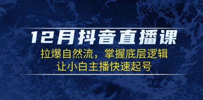 12月抖音直播课：拉爆自然流，掌握底层逻辑，让小白主播快速起号萌宝之家-游戏资源站丨手游源码丨页游源码丨端游源码丨架设视频教程丨网赚项目丨萌宝之家