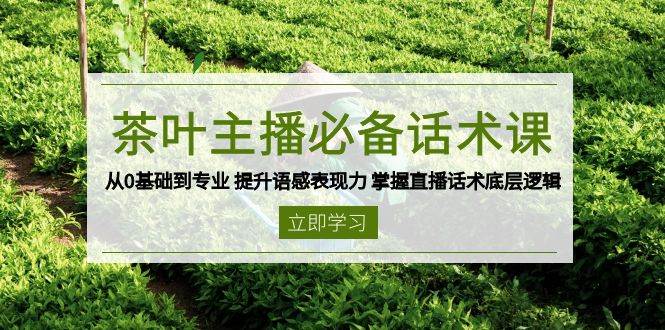 茶叶主播必备话术课 从0基础到专业 提升语感表现力 掌握直播话术底层逻辑萌宝之家-游戏资源站丨手游源码丨页游源码丨端游源码丨架设视频教程丨网赚项目丨萌宝之家