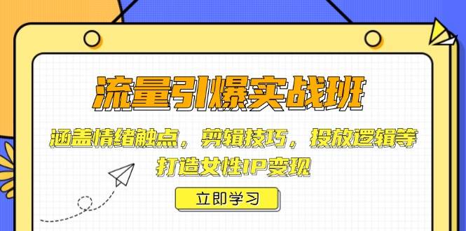 （14008期）流量引爆实战班，涵盖情绪触点，剪辑技巧，投放逻辑等，打造女性IP变现萌宝之家-游戏资源站丨手游源码丨页游源码丨端游源码丨架设视频教程丨网赚项目丨萌宝之家