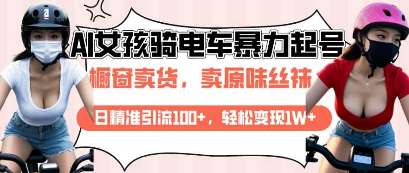 AI起号美女骑电车视频，日精准引流100+，轻松变现1W+萌宝之家-游戏资源站丨手游源码丨页游源码丨端游源码丨架设视频教程丨网赚项目丨萌宝之家