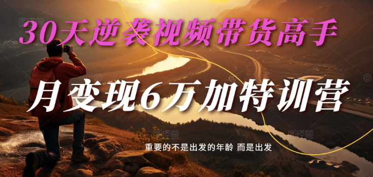 2025视频带货30天逆袭视频带货高手，单月变现6万加特训营萌宝之家-游戏资源站丨手游源码丨页游源码丨端游源码丨架设视频教程丨网赚项目丨萌宝之家