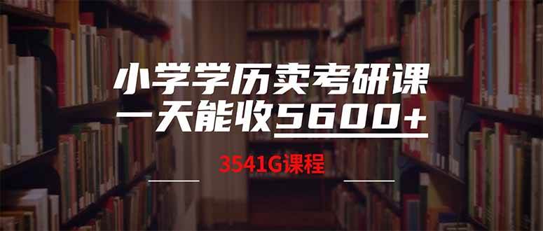 （14561期）小学学历卖考研课程，一天收5600（附3580G考研合集）萌宝之家-游戏资源站丨手游源码丨页游源码丨端游源码丨架设视频教程丨网赚项目丨萌宝之家